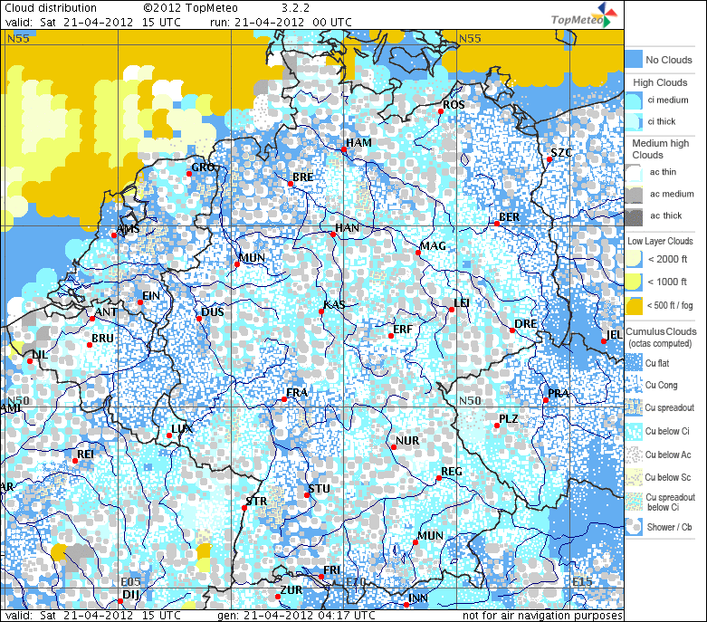 Abb. 7 Vorhersage Wolken 15:00