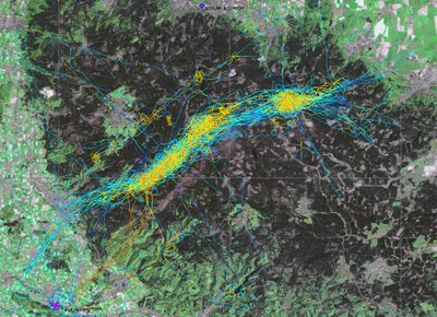 IGC-Flugspuren von acht Flügen im Harz