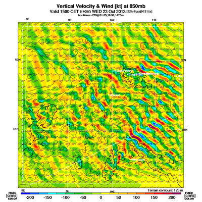 RASP Prognose 850 hPa für 14 UTC