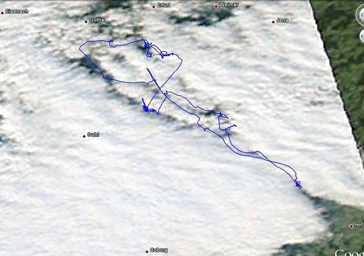 hoch aufgelöstes Satellitenbild (Aqua) mit Flugweg Christof Maul