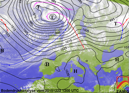 Bodendruckanalyse 22.12.15, 12 UTC 