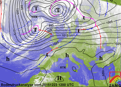 Bodendruckanalyse 23.12.15, 12 UTC 