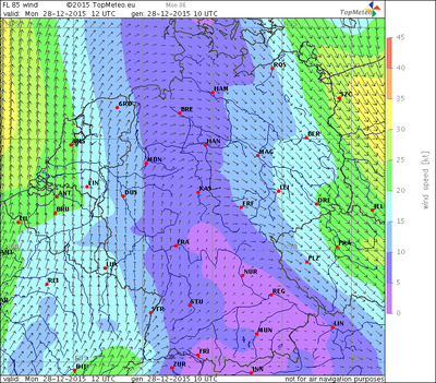 Windvorhersage FL85, 28.12.15, 12 UTC