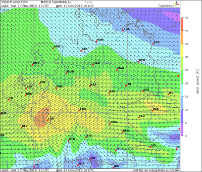 Windvorhersage Topmeteo 3500 ft 