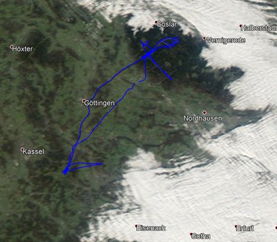 Satellitenbild/Flugweg auf Google Earth
