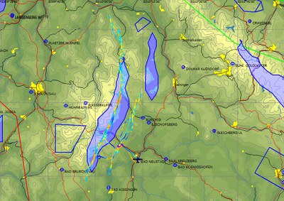 Wellenvorhersage mit Flugspur, 28.1.18