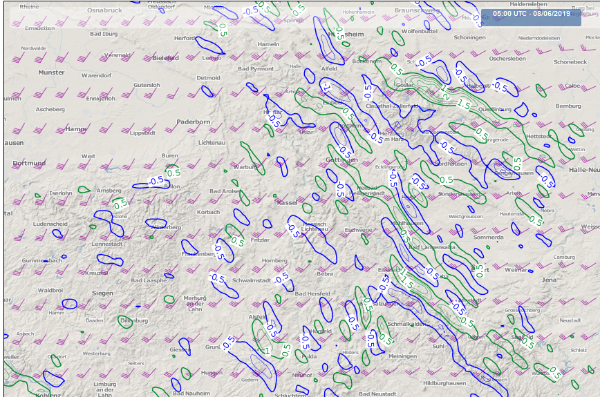 meteo.fr Forecast von Donnerstag Abend für_20190608_5UTC_600hPa