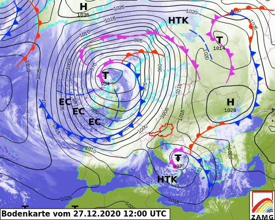 ZAMG Bodenkarte, 12 UTC