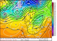 500 hPa Geopotential / Temperatur / Bodendruck, 6 UTC