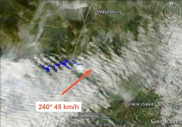 Springen zwischen den Wellenschwingungen Selbstversuch 2: 28.12.2011, Ostharzwelle